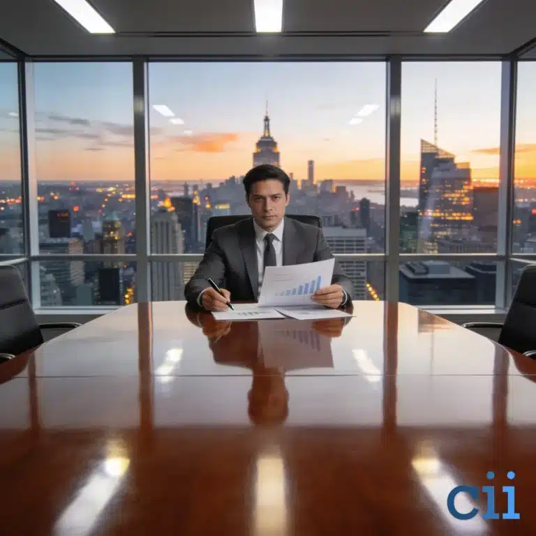 Business owner reviewing financials to prepare a successful mid-market company sale