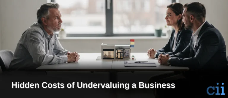 Undervaluing a business means pricing it below its true market worth, causing the seller