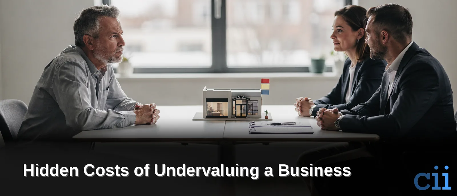 Undervaluing a business means pricing it below its true market worth, causing the seller