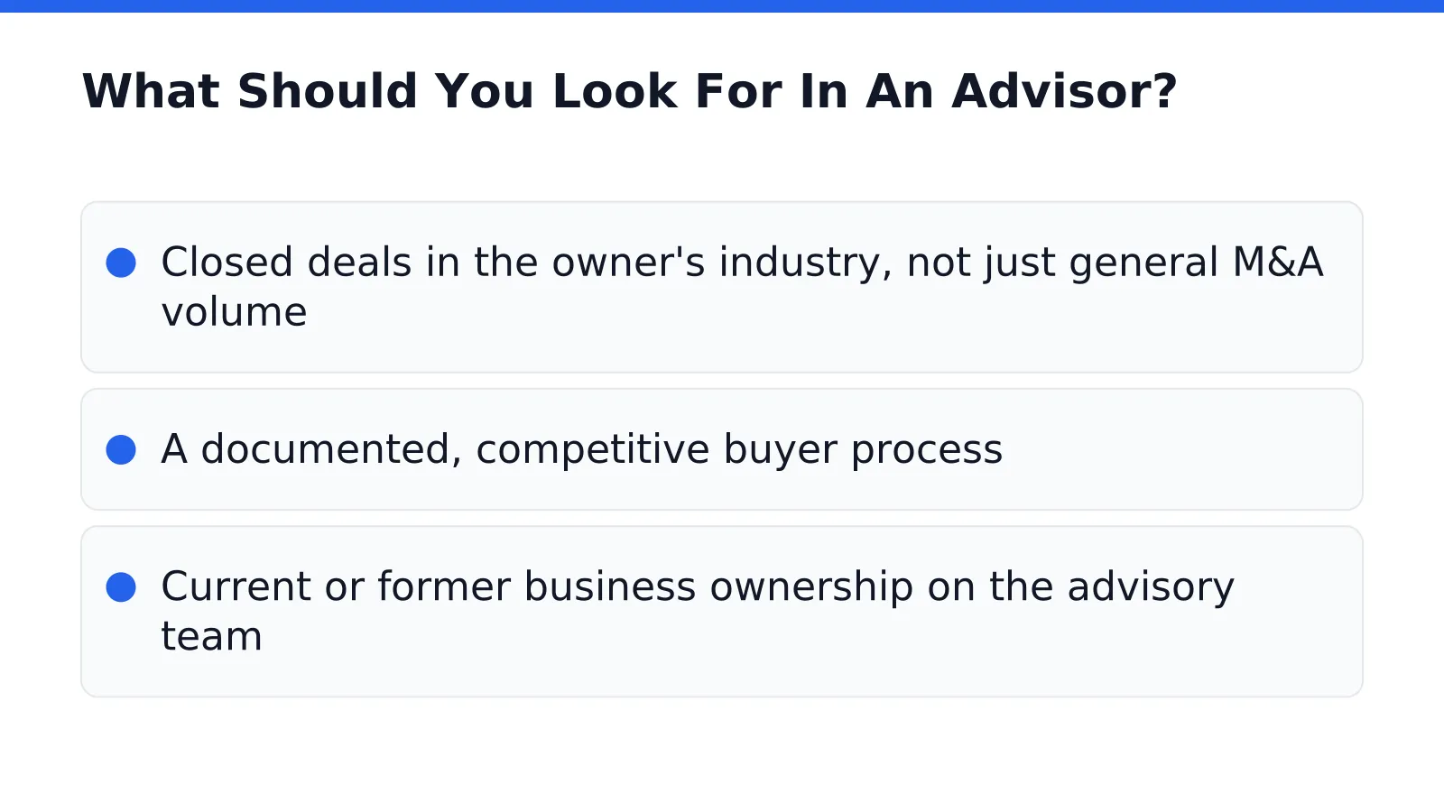 What Should You Look For In An Advisor